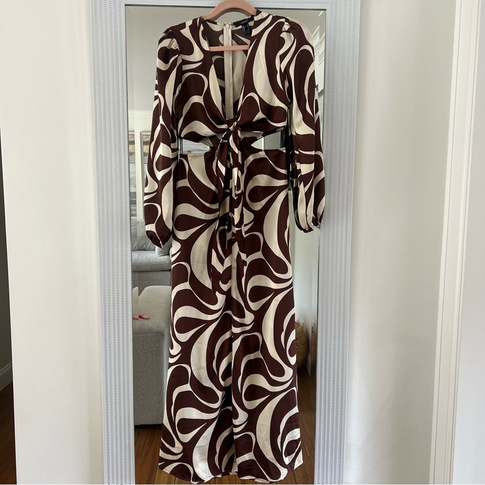 Forever 21 Brown and Cream Maxi Dress